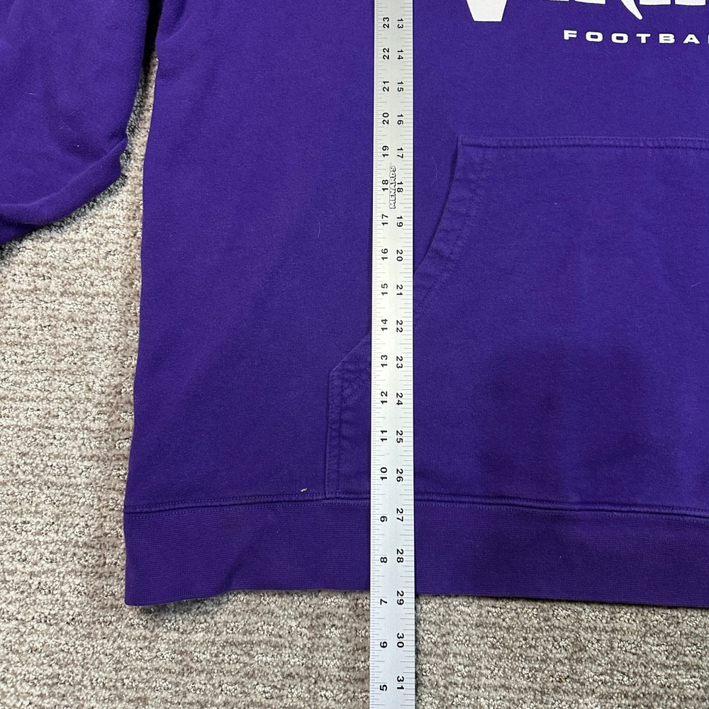 Majestic Minnesota Vikings Hoodie Mens Purple NFL Football Logo Sweatshirt 2XL - Picture 7 of 8